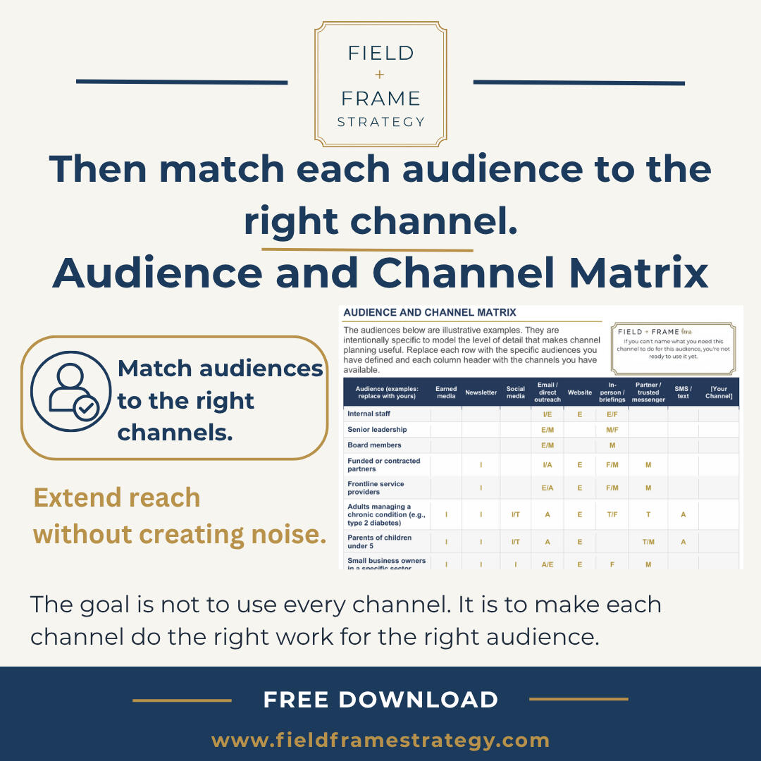 Audience and Channel Matrix The Audience and Channel Matrix helps match audiences to the right channels and extend reach without creating noise.